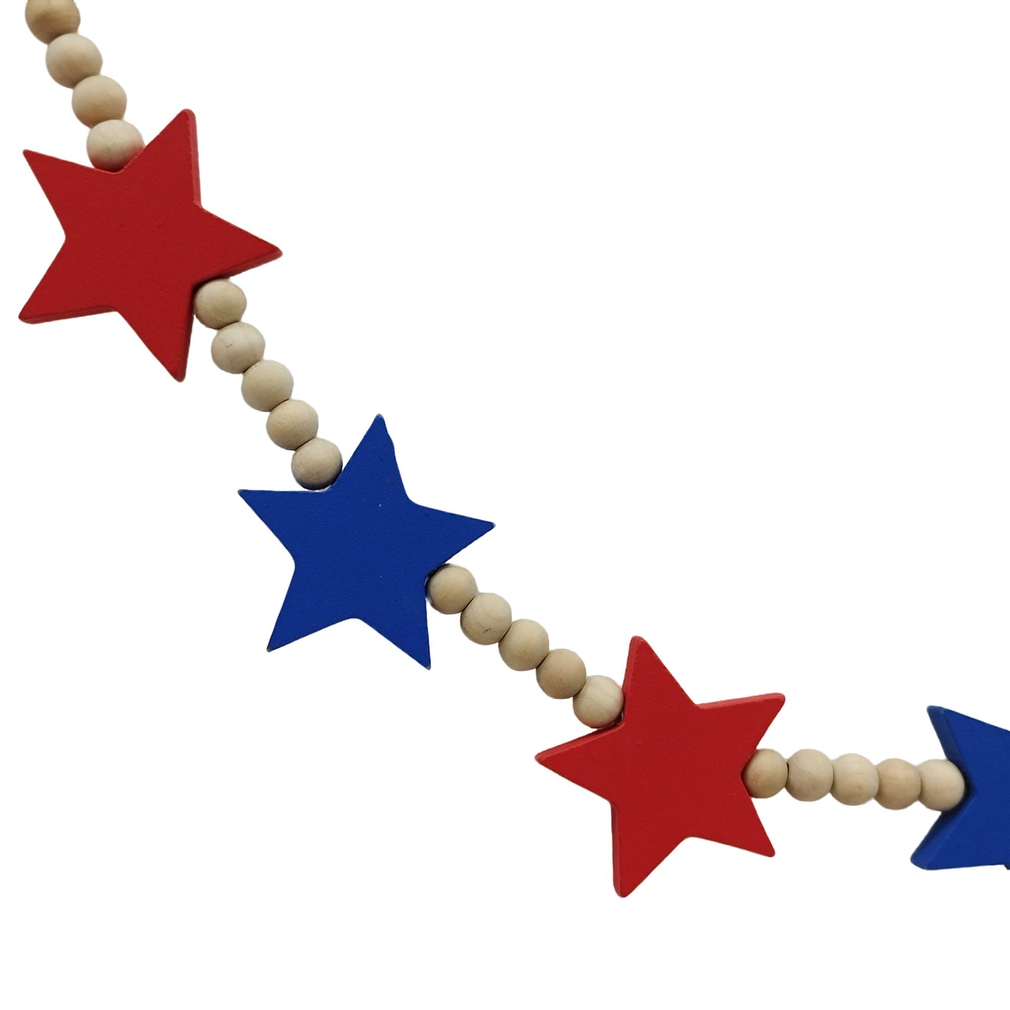 24" Wood & Star Beaded Wall Décor by Celebrate It™